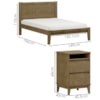 Cama Casal Madeira Maciça 02 Mesas de Cabeceira Freijo Milani Store