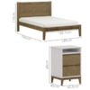 Cama Casal Madeira Maciça 02 Mesas de Cabeceira Off White Freijo Milani Store