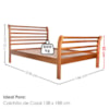 Cama Casal Madeira Macica Gonda 146 cm Peseira Alta Mogno Mell NATH