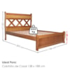 Cama Casal Madeira Macica Xila 146 cm Mogno Mell NATH