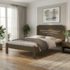Cama Casal MDF 195X144 cm Sofia Castanho Off Decmade