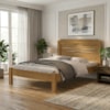 Cama Casal MDF 195X144 cm Sofia Nature Off Decmade