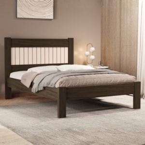 Cama Casal MDF 199X145 cm Bela Chocolate Off Decmade