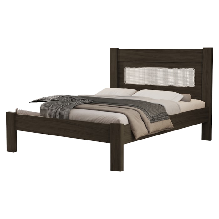 Cama Casal MDF 199X145 cm Clara Chocolate Decmade