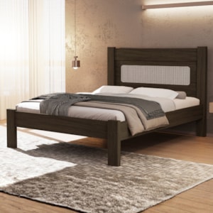 Cama Casal MDF 199X145 cm Clara Chocolate Decmade