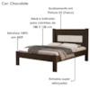 Cama Casal MDF 199X145 cm Clara Chocolate Decmade
