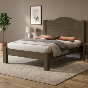 Cama Casal MDF 205X146 cm Thalia Castanho Decmade