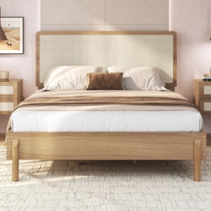 Cama Casal Palhinha Oslo 27055 Pes Madeira 152 cm Hanover Artesano