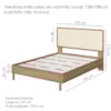 Cama Casal Palhinha Oslo 27055 Pes Madeira 152 cm Hanover Artesano