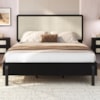Cama Casal Palhinha Oslo 27055 Pes Madeira 152 cm Nero Artesano