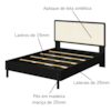 Cama Casal Palhinha Oslo 27055 Pes Madeira 152 cm Nero Artesano