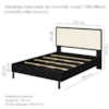 Cama Casal Palhinha Oslo 27055 Pes Madeira 152 cm Nero Artesano