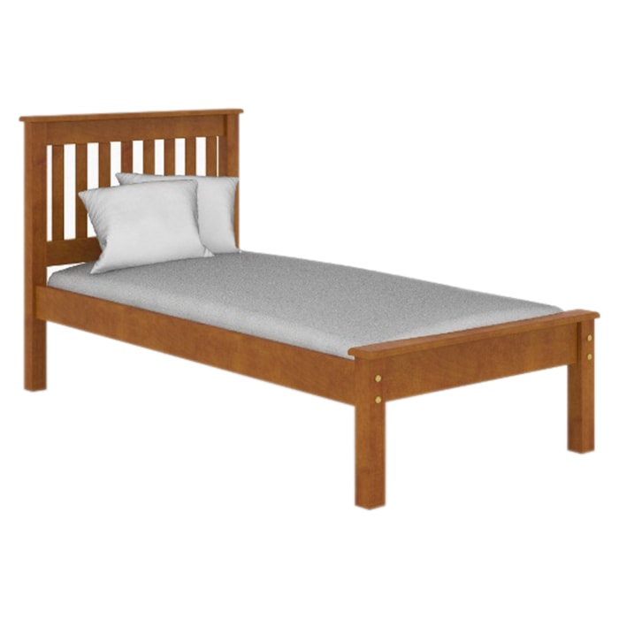 Cama De Solteiro Madeira Maciça 706LA Marjori Mel Acetinado