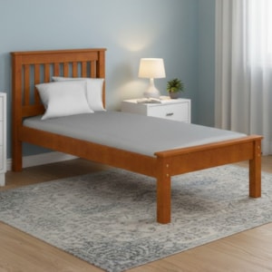 Cama De Solteiro Madeira Maciça 706LA Marjori Mel Acetinado