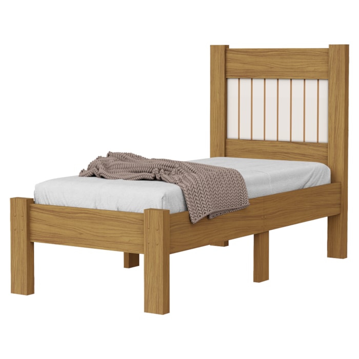 Cama de Solteiro MDF 199X95 cm Bela Nature Off Decmade