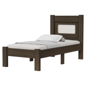 Cama de Solteiro MDF 199X95 cm Clara Chocolate Decmade