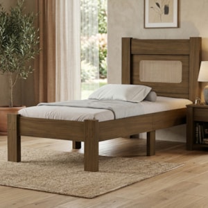 Cama de Solteiro MDF 199X95 cm Clara Chocolate Decmade