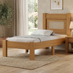 Cama de Solteiro MDF 199X95 cm Clara Nature Decmade