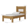 Cama de Solteiro MDF 199X95 cm Clara Nature Decmade