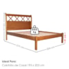 Cama King Madeira Macica Grando 204 cm Trelica Mogno Mell NATH