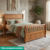Cama King Madeira Macica Nalia 201 cm Pes Torneados Mogno Mell NATH