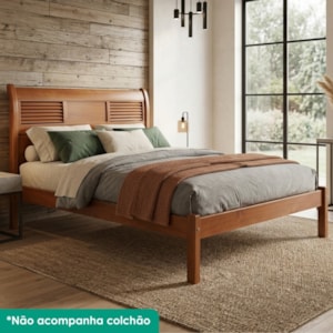 Cama King Madeira Macica Veneza 204 cm Mogno Mell NATH