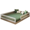 Cama Montessoriana Infantil 188X38 cm AFT009 Aveiro OAK Branco Comm