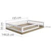 Cama Montessoriana Infantil 188X38 cm AFT009 Aveiro OAK Branco Comm