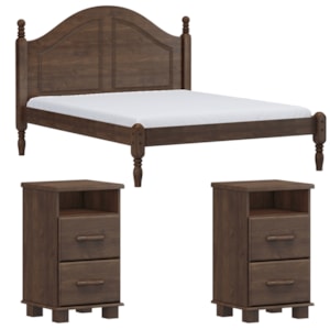 Cama Queen 02 Mesas de Cabeceira Madeira Maciça Cafe Milani Store Cama Queen 02 Mesas de Cabeceira Madeira Maciça Cafe Milani Store