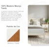 Cama Queen 2 Mesas de Cabeceira 1 Gaveta Madeira Macica Taeda Branco Freijo Festra