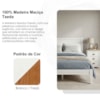 Cama Queen 2 Mesas de Cabeceira 3 Gavetas Madeira Taeda Branco Freijo Festra