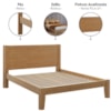 Cama Queen 2 Mesas de Cabeceira 3 Gavetas Madeira Taeda Freijo Festra