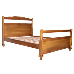 Cama Queen Madeira Macica 171 cm Glesa Pes Torneados Mogno Mell NATH
