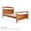 Cama Queen Madeira Macica 171 cm Glesa Pes Torneados Mogno Mell NATH
