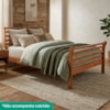 Cama Queen Madeira Macica Gonda 166 cm Peseira Alta Mogno Mell NATH