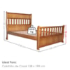 Cama Queen Madeira Macica Nalia 165 cm Pes Torneados Mogno Mell NATH