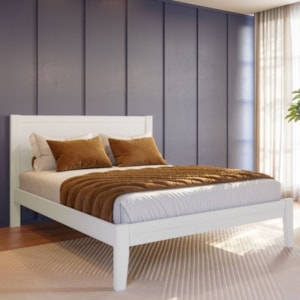 Cama Queen Madeira Macica Taeda 169 cm 2809 Branco Festra