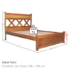 Cama Queen Madeira Macica Xila 166 cm Mogno Mell NATH