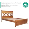 Cama Queen Madeira Macica Xila 166 cm Mogno Mell NATH
