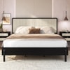 Cama Quenn Palhinha Oslo 27056 Pes Madeira 172 cm Nero Artesano