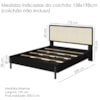 Cama Quenn Palhinha Oslo 27056 Pes Madeira 172 cm Nero Artesano