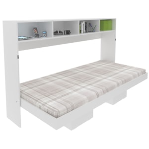 Cama Retratil Horizontal Solteiro CM8020 Branco Tecno Mobili