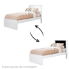 Cama Solteiro Barcelona Branco Branco Preto Tebar