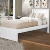 Cama Solteiro Barcelona Branco Branco Preto Tebar