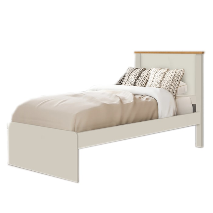 Cama Solteiro Barcelona Off White Nature Tebar
