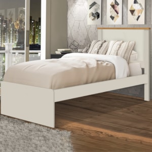 Cama Solteiro Barcelona Off White Nature Tebar