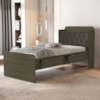 Cama Solteiro Bau 2 Gavetas MDF Tamires Capitone Castanho Nogal Decmade