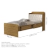 Cama Solteiro Bau 2 Gavetas MDF Tamires Capitone Nature Bege Decmade