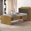Cama Solteiro Bau 2 Gavetas MDF Tamires Capitone Nature Nogal Decmade