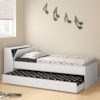 Cama Solteiro Bicama Cabeceira Bau 220x88 BB28 Branco Dtall